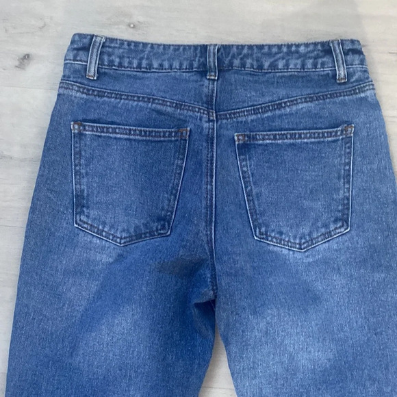 Princess Polly Women's Distressed Destroyed Straight Leg Light Denim Jeans Sz 8 - Picture 8 of 8